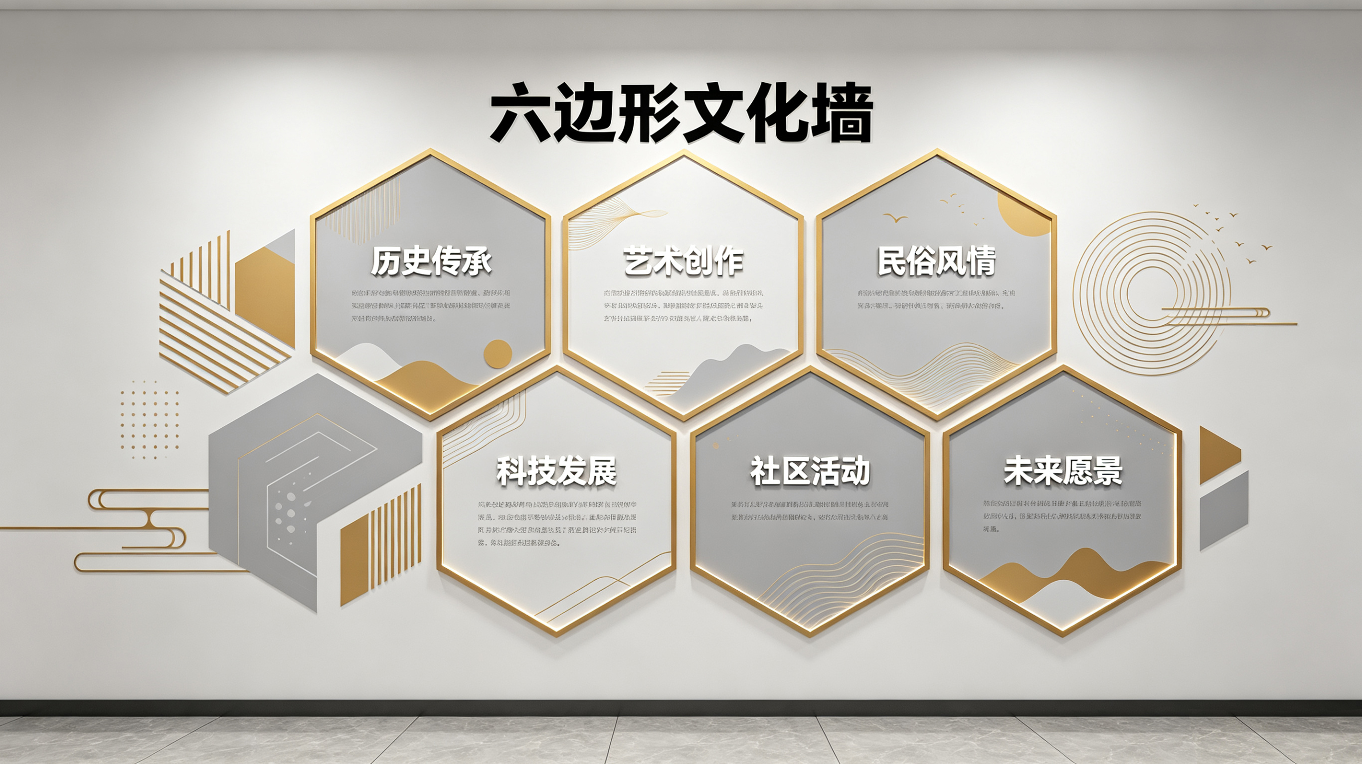 池州企业文化墙 | 六边形信息美学